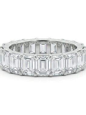 Triple Row Baguette Diamond 14K (18K Custom) White Gold Ring